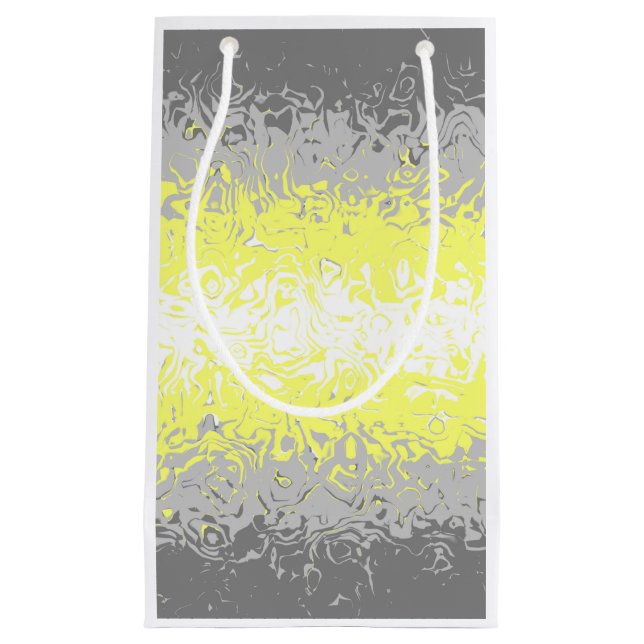 Trippy Squiggly Abstract Demigender Pride Flag Small Gift Bag (Front)
