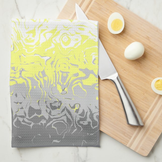 Trippy Squiggly Abstract Demigender Pride Flag Tea Towel (Quarter Fold)