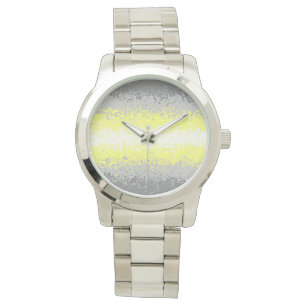 Trippy Squiggly Abstract Demigender Pride Flag Watch