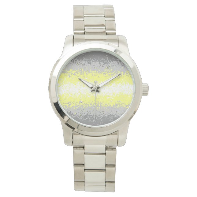 Trippy Squiggly Abstract Demigender Pride Flag Watch (Front)