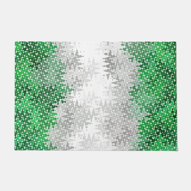 Trippy Squiggly Abstract Grayromantic Pride Flag Doormat (Front)