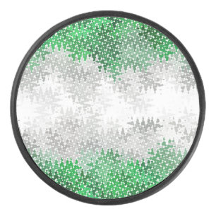 Trippy Squiggly Abstract Grayromantic Pride Flag Hockey Puck