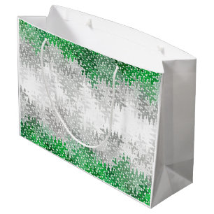 Trippy Squiggly Abstract Grayromantic Pride Flag Large Gift Bag
