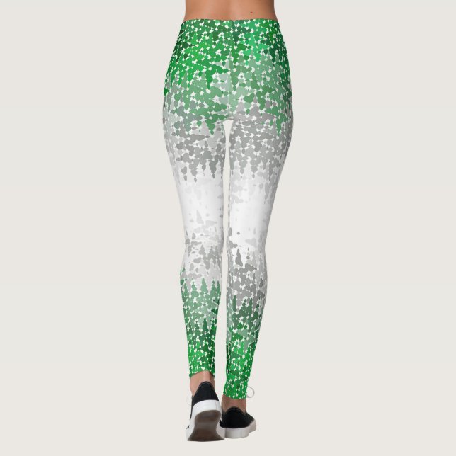 Trippy Squiggly Abstract Grayromantic Pride Flag Leggings (Back)