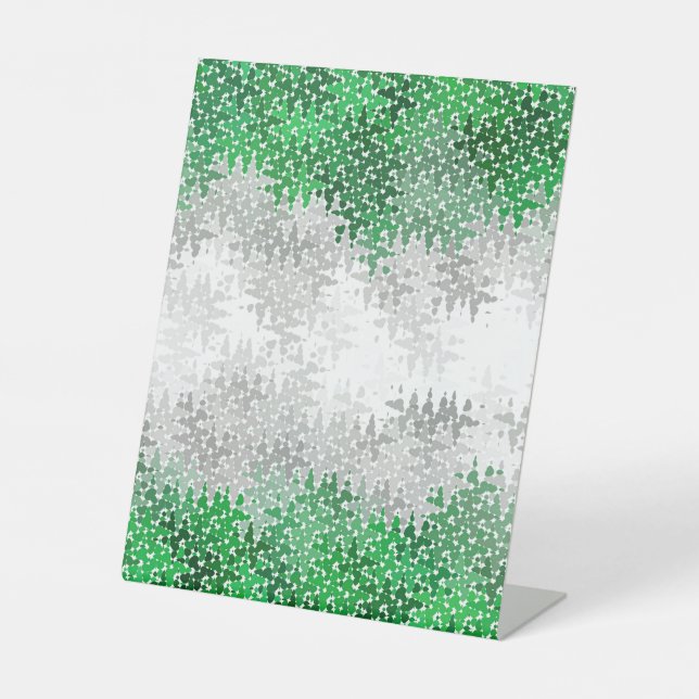 Trippy Squiggly Abstract Grayromantic Pride Flag Pedestal Sign (Front)