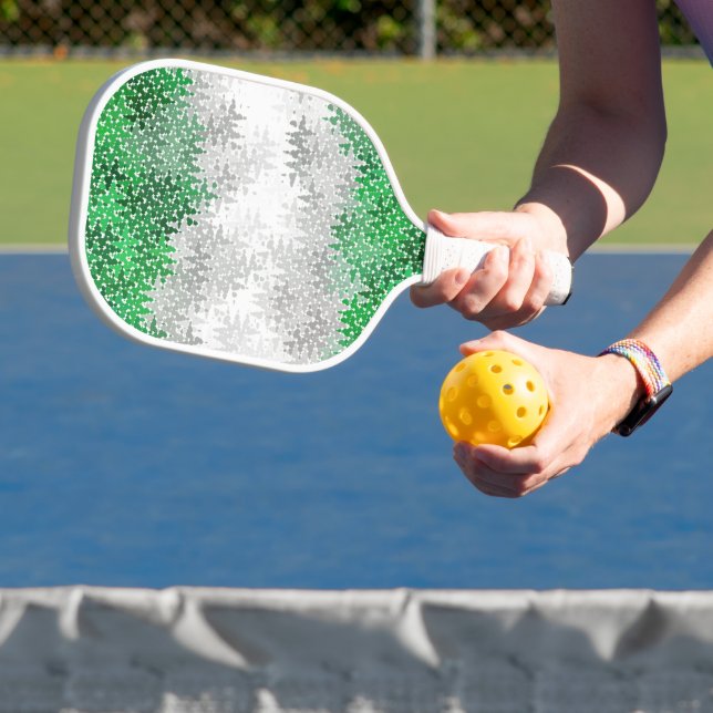 Trippy Squiggly Abstract Grayromantic Pride Flag Pickleball Paddle (Insitu)