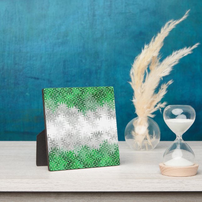 Trippy Squiggly Abstract Grayromantic Pride Flag Plaque (Insitu)
