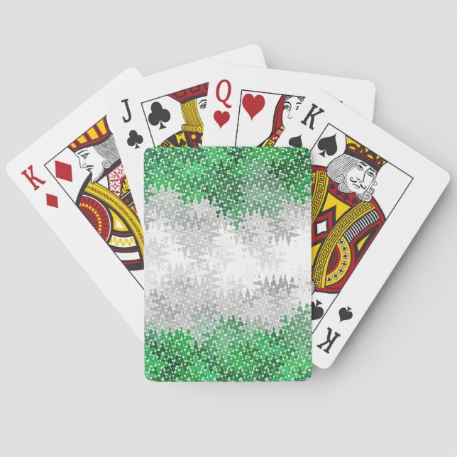 Trippy Squiggly Abstract Grayromantic Pride Flag Playing Cards (Back)