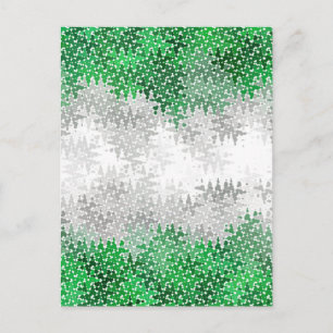 Trippy Squiggly Abstract Grayromantic Pride Flag Postcard