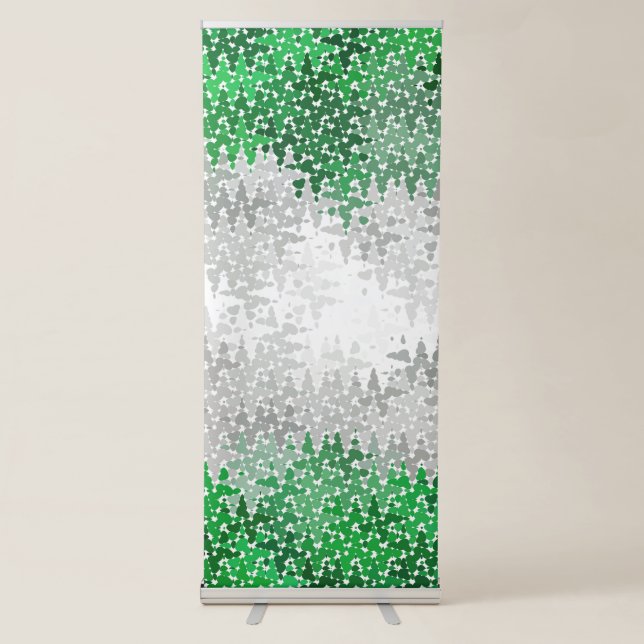 Trippy Squiggly Abstract Grayromantic Pride Flag Retractable Banner (Front)