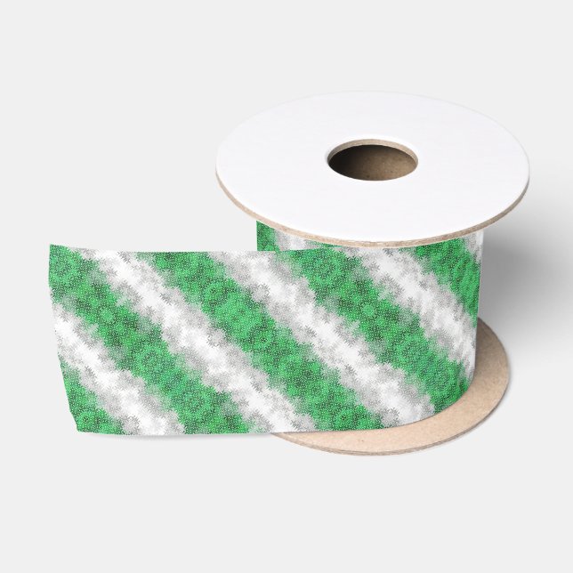 Trippy Squiggly Abstract Grayromantic Pride Flag Satin Ribbon (Spool)