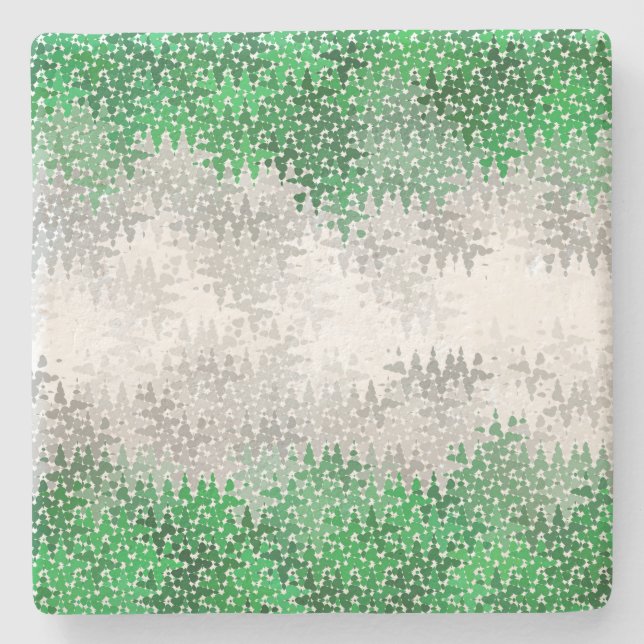 Trippy Squiggly Abstract Grayromantic Pride Flag Stone Coaster (Front)