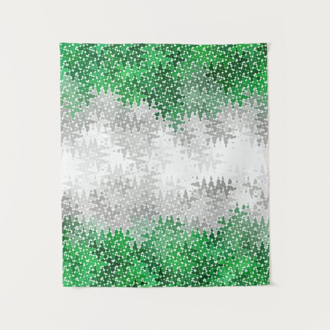 Trippy Squiggly Abstract Grayromantic Pride Flag Tapestry (Front)