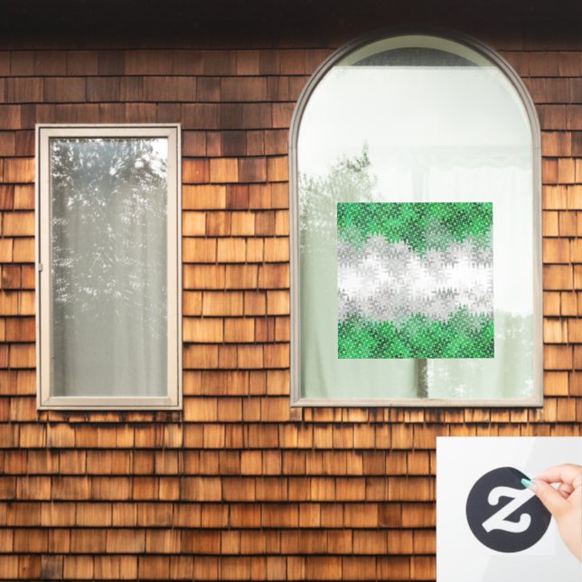 Trippy Squiggly Abstract Grayromantic Pride Flag Window Cling (Home Window)