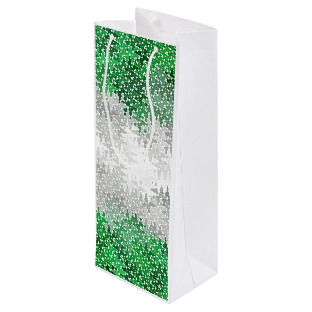 Trippy Squiggly Abstract Grayromantic Pride Flag Wine Gift Bag (Back Angled)