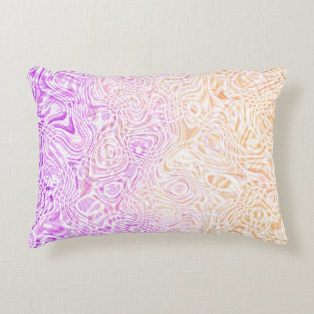 Trippy Squiggly Boho Abstract Trixic Pride Flag Decorative Cushion (Front)