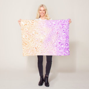 Trippy Squiggly Boho Abstract Trixic Pride Flag Fleece Blanket