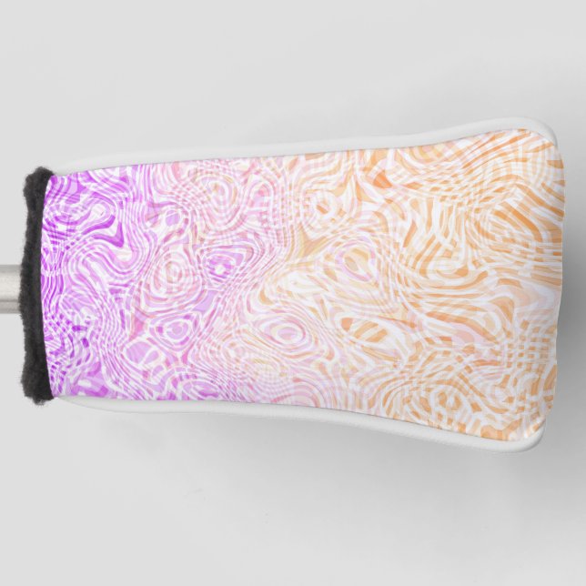 Trippy Squiggly Boho Abstract Trixic Pride Flag Golf Head Cover (Front)