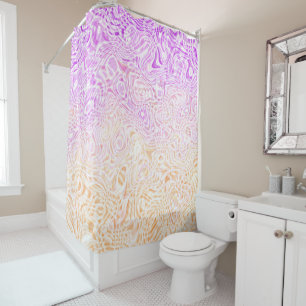 Trippy Squiggly Boho Abstract Trixic Pride Flag Shower Curtain