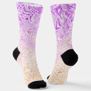 Trippy Squiggly Boho Abstract Trixic Pride Flag Socks