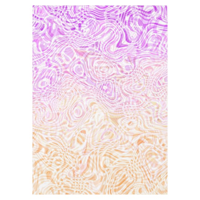Trippy Squiggly Boho Abstract Trixic Pride Flag Tablecloth (Front)