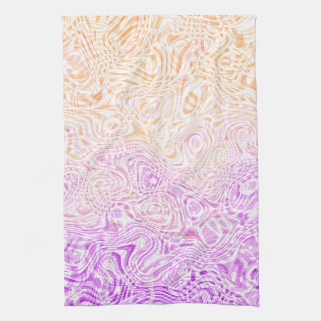 Trippy Squiggly Boho Abstract Trixic Pride Flag Tea Towel (Vertical)