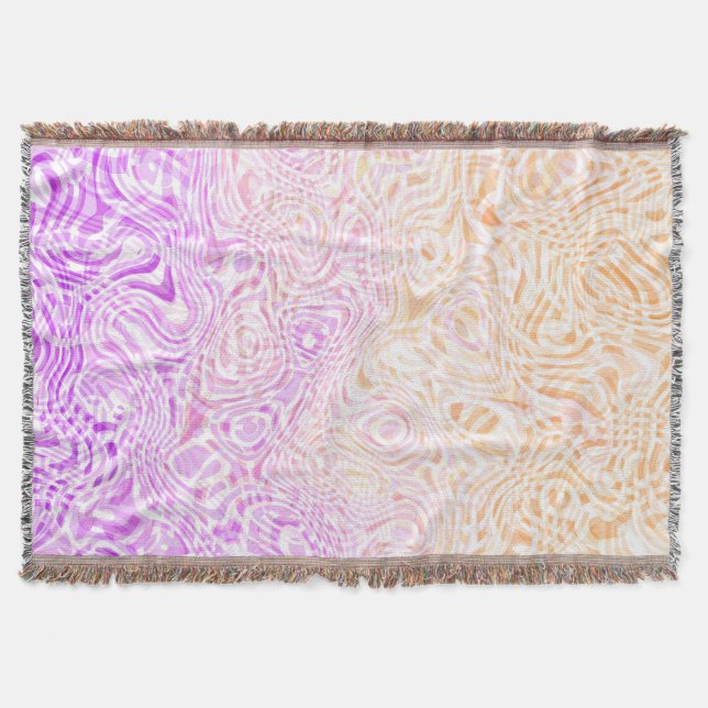 Trippy Squiggly Boho Abstract Trixic Pride Flag Throw Blanket (Front)