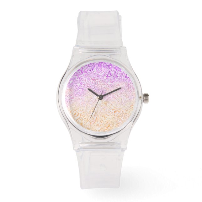 Trippy Squiggly Boho Abstract Trixic Pride Flag Watch (Front)