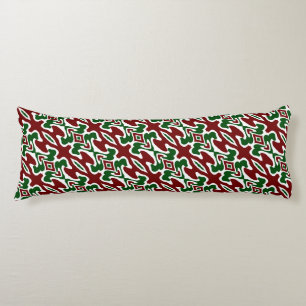 Trippy Squiggly Retro Mod Christmas Stripe Pattern Body Cushion