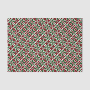 Trippy Squiggly Retro Mod Christmas Stripe Pattern Tissue Paper