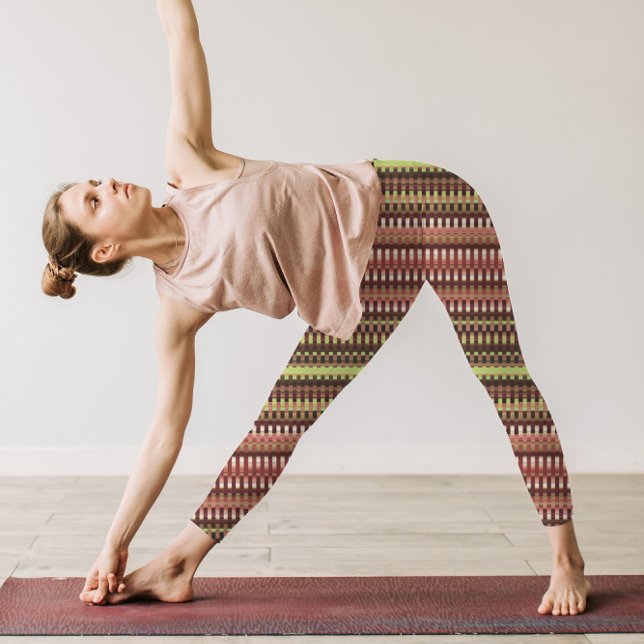 Trippy Stripes Earthy Colours Cool Psychedelic Leggings (Creator Uploaded)