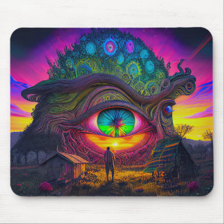 Trippy sunset in the abstract and surreal daydream mouse mat