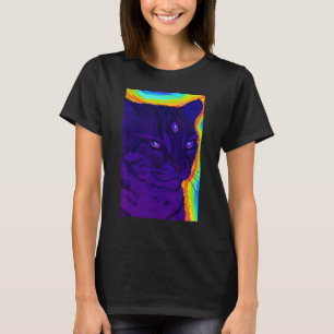 Trippy Surreal Cat Acidwave Aesthetic Surrealism R T-Shirt