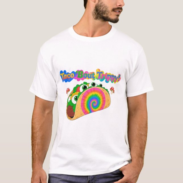 Trippy Taco Tie Dye T-Shirt – Funny Colourful Food (Front)