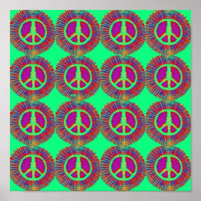 Trippy Tie-Dye Psychedelic Peace Sign (Front)