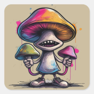 Trippy Toadstool  Square Sticker