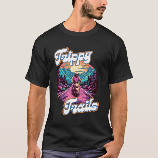 Trippy Trails Motorcycle Rider Psychedelic For Mum T-Shirt (Front)