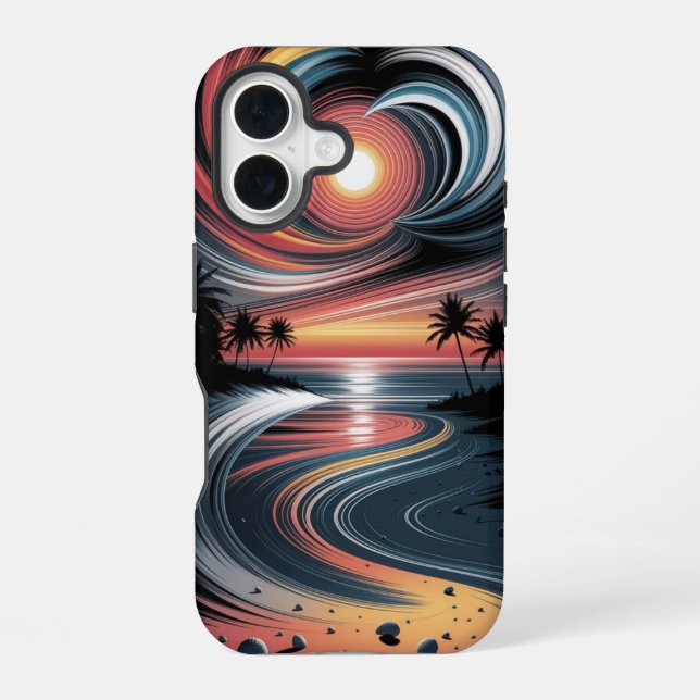 Trippy Tropical Vibes iPhone 16 Case (Back)