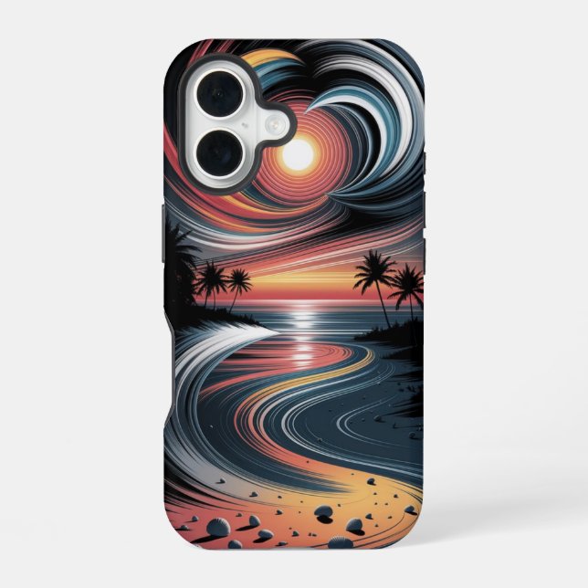  Trippy Tropical Vibes iPhone 16 Case (Back)