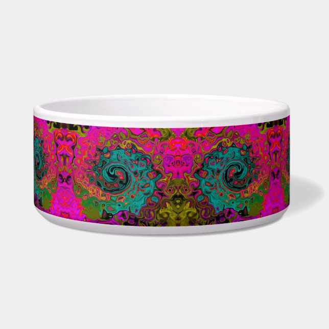 Trippy Turquoise Abstract Retro Liquid Swirl (Right)
