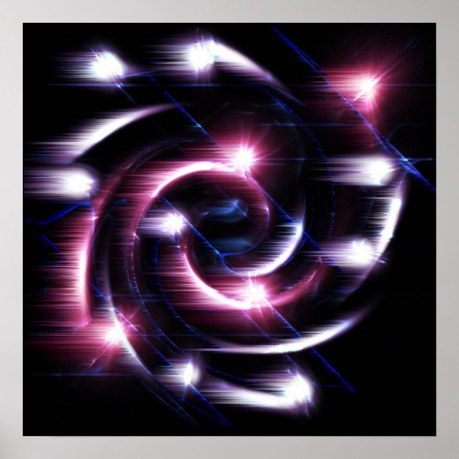 trippy twirl abstract art poster (Front)