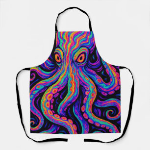 Trippy Vibrant Octopus Apron