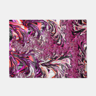 Trippy Vibrant Psychedelic Funky Fractal Art Doormat