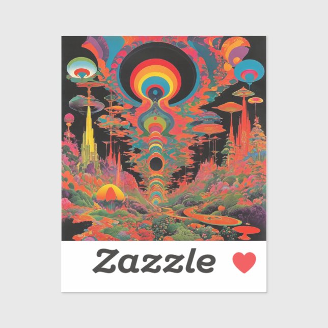 Trippy Vintage 1960s Psychedelic Retro Artwork (Sheet)