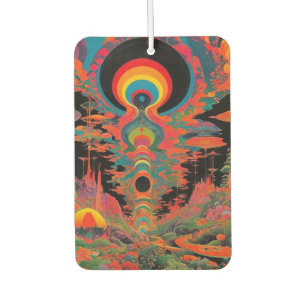 Trippy Vintage 1960s Psychedelic Retro Artwork Car Air Freshener