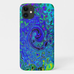 Trippy Violet Blue Abstract Retro Liquid Swirl iPhone 11 Case