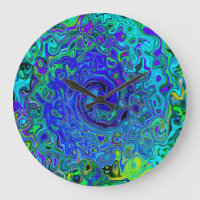 Trippy Violet Blue Abstract Retro Liquid Swirl