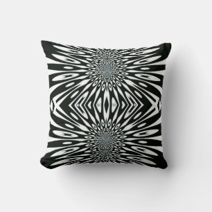 Trippy Vision Black White Optical Pattern Cushion
