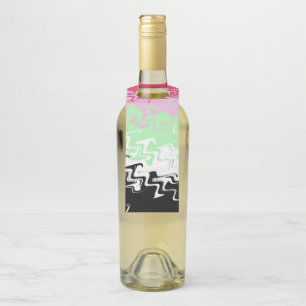 Trippy Wavy Abstract Recipromantic Pride Flag Bottle Tag