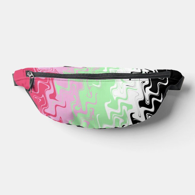 Trippy Wavy Abstract Recipromantic Pride Flag Bum Bags (Lay Down)